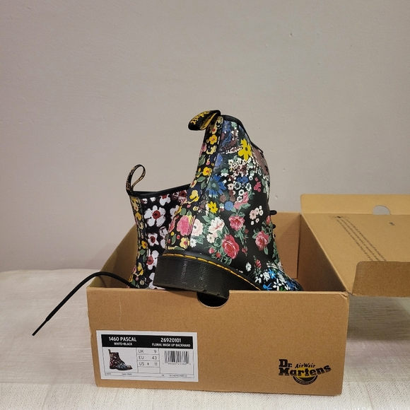 Dr. Martens Shoes - Dr. Martens 1460 Pascal Floral Mash Up Leather Lace Up Boots